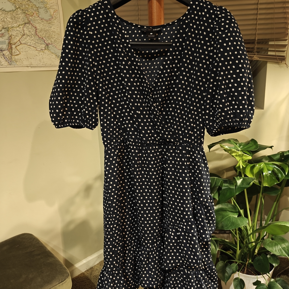 Navy and White Polka Dot MinuDress